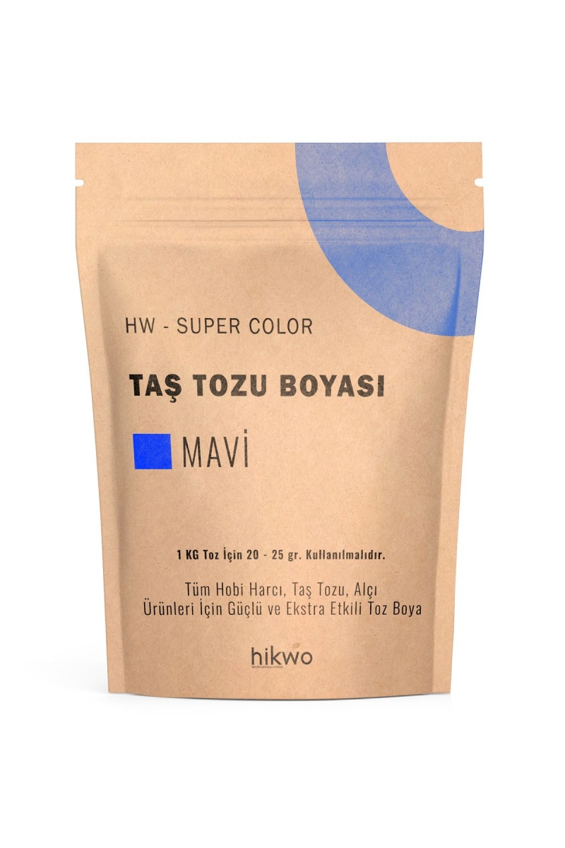 HW - Toz Boya - Taş Tozu Boyası - Hobi Harcı Boyası - Mum Boyası - Mavi
