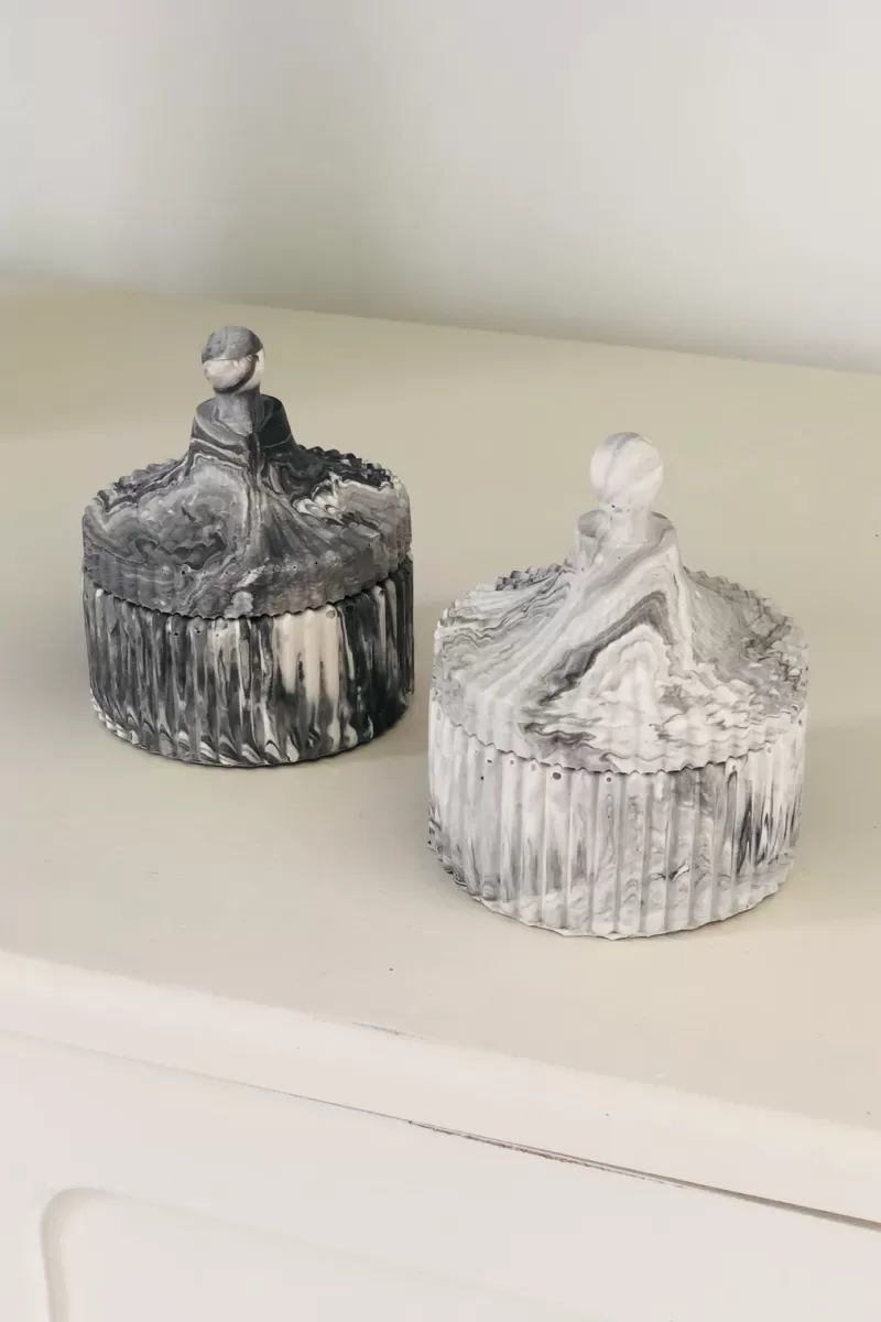 Taş Tozu Kalıbı – Kapaklı Mumluk Kalıbı – Hobi Döküm Kalıbı