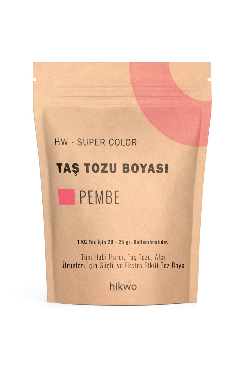 HW - Toz Boya - Taş Tozu Boyası - Hobi Harcı Boyası - Mum Boyası - Pembe