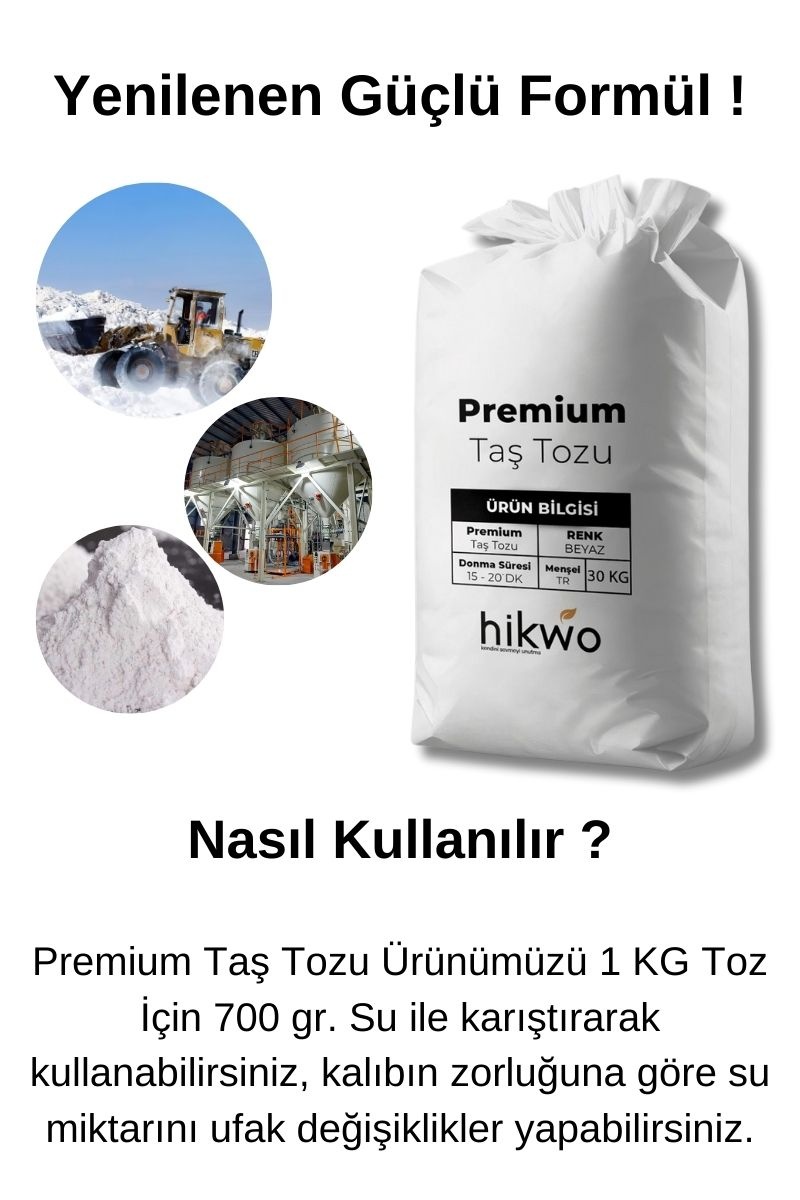 Premium Taş Tozu - Hobi Harcı - Taş Tozu 10 KG Beyaz