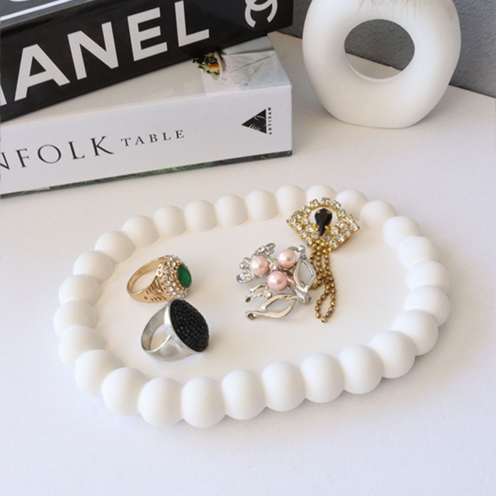 Taş Tozu Kalıbı – Oval Bubble Dekoratif Tabak – Silikon Kalıp
