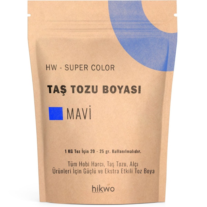 HW - Toz Boya - Taş Tozu Boyası - Hobi Harcı Boyası - Mum Boyası - Mavi