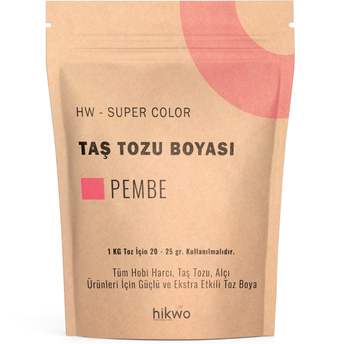 HW - Toz Boya - Taş Tozu Boyası - Hobi Harcı Boyası - Mum Boyası - Pembe