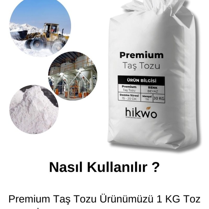 Premium Taş Tozu - Hobi Harcı - Taş Tozu 10 KG Beyaz