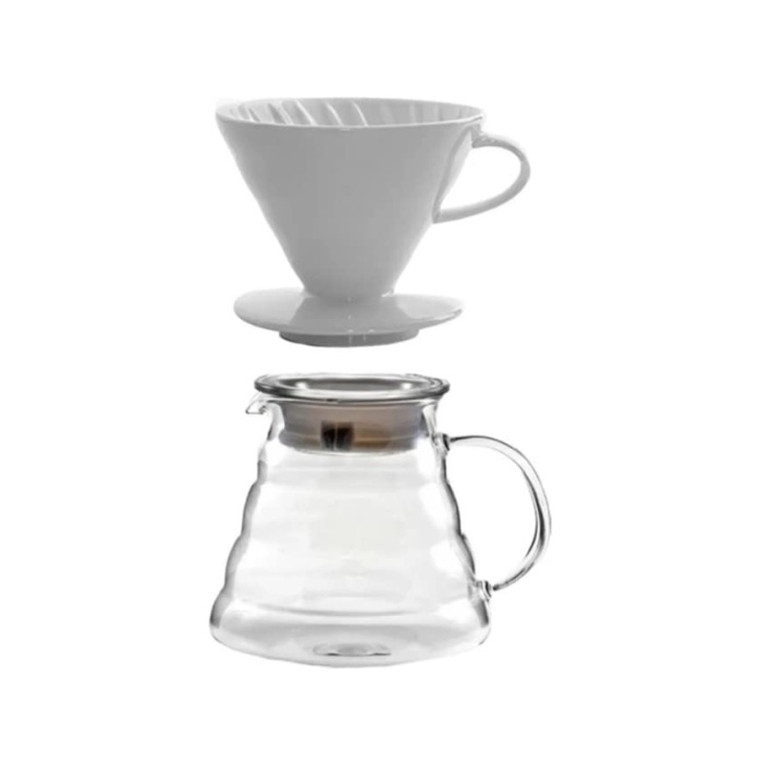 Kahve Demleme Seti (Seramik Demleme + Cam Kahve Sürahisi)
