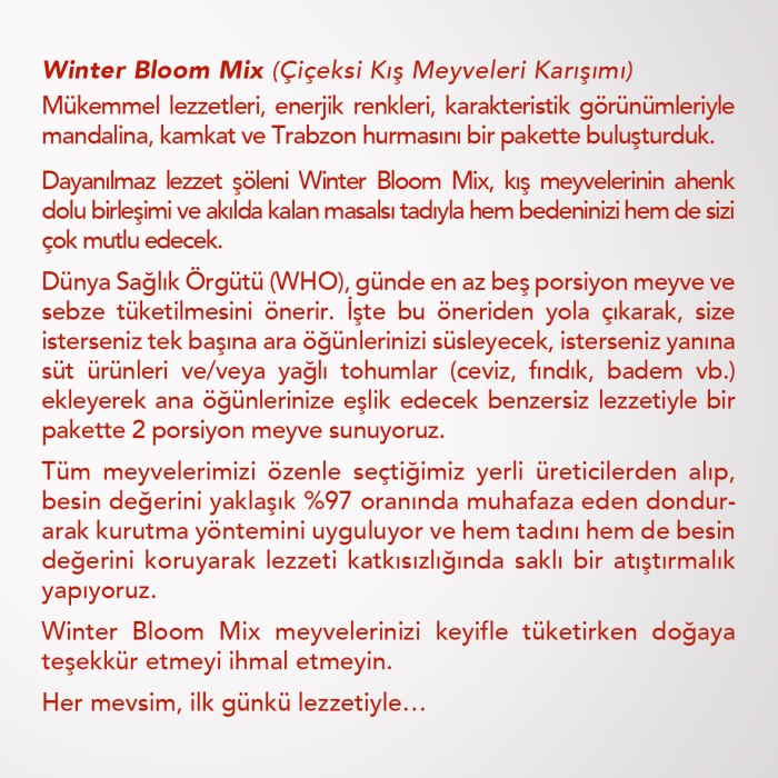 WINTER BLOOM MIX 6LI SET | Mandalina, Kumkuat, Cennet Hurması | Çiçeksi Kış Meyveleri Karışımı | 6 Al 5 Öde Paketi |