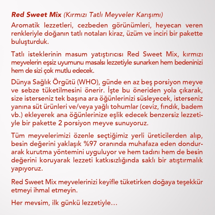 RED SWEET MIX 6LI SET | Kiraz, Üzüm, İncir | Kırmızı Tatlı Meyveler Karışımı | 6 Al 5 Öde Paketi |
