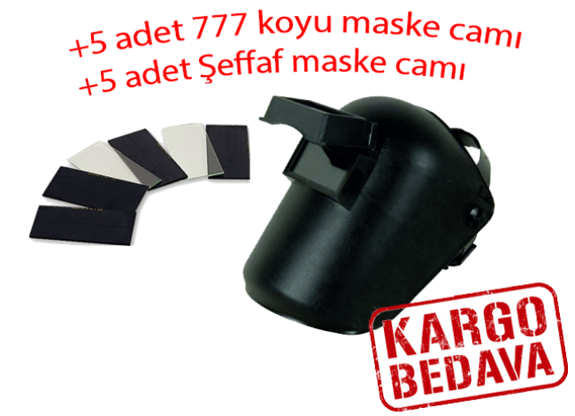 BAŞ KAYNAK KORUYUCU KAPAKLI CAMLI (5X11) +10 ADET CAM