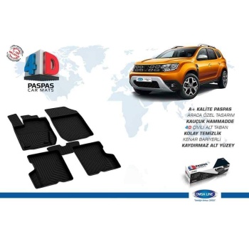 Dacia Duster 4D Havuzlu Paspas Siyah 2018 ve Sonrası