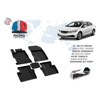Honda Civic FB7 4D Havuzlu Paspas Siyah 2012-2016 Arası