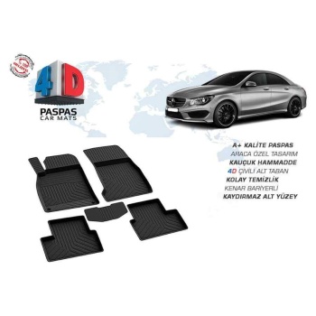 Mercedes CLA Class W117 4D Havuzlu Paspas Siyah 2013 ve Sonrası
