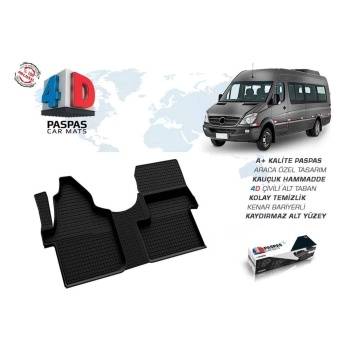 Mercedes Sprinter 4D Havuzlu Paspas Siyah Ön Tek Koltuk 2006-2017 Arası