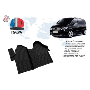 Mercedes Viano 4D Havuzlu Paspas Siyah 2003-2015 Arası