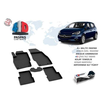 Opel Corsa E 4D Havuzlu Paspas Siyah 2014 ve Sonrası