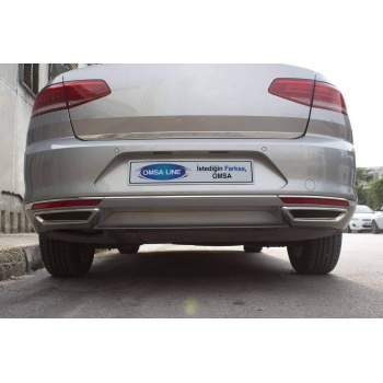 VW Passat B8 Krom R Line Difüzör Egzoz Çerçevesi 2015-2019 Arası