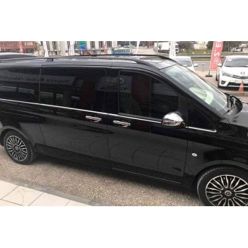 Mercedes Vito/W447 Krom Cam Alt Çıtaları 8 Parça Tek Sürgülü Kapı L2 Kısa Şase 2014 ve Sonrası