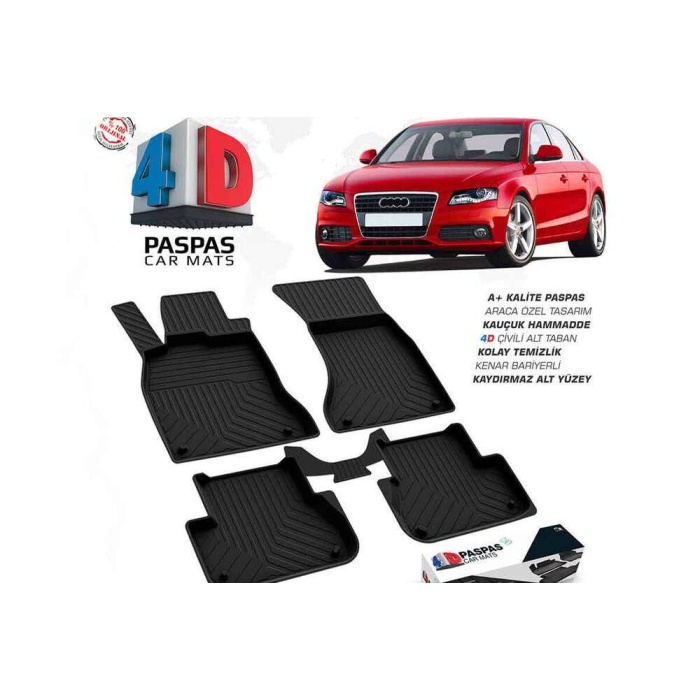 Audi A4 B8 4D Havuzlu Paspas Siyah 2008-2016 Arası