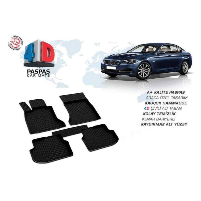 Bmw F10 5 Serisi 4D Havuzlu Paspas Siyah 2013-2016 Arası