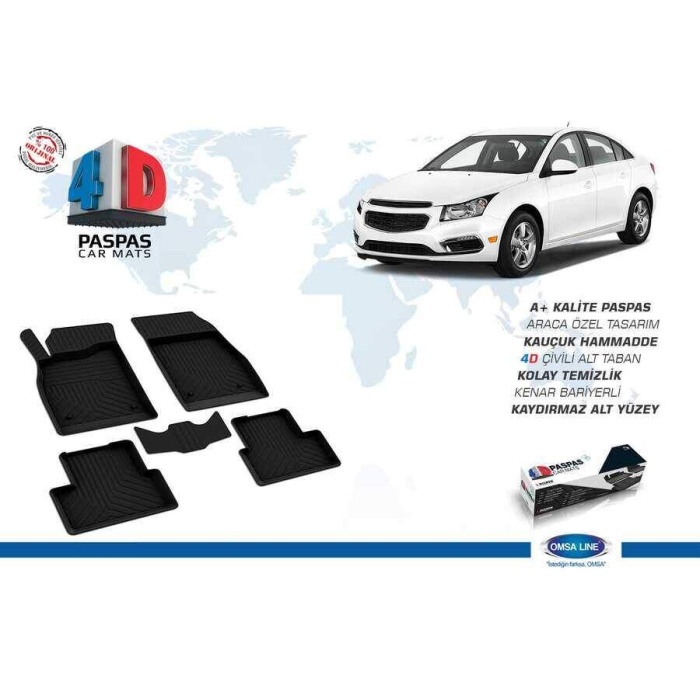 Chevrolet Cruze 4D Havuzlu Paspas Siyah