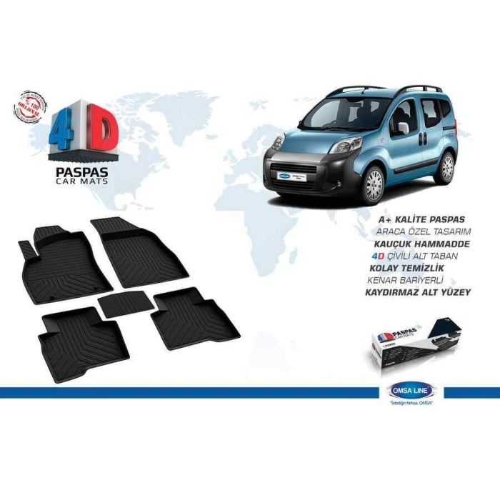 Citroen Nemo 4D Havuzlu Paspas Siyah 2008 ve Sonrası
