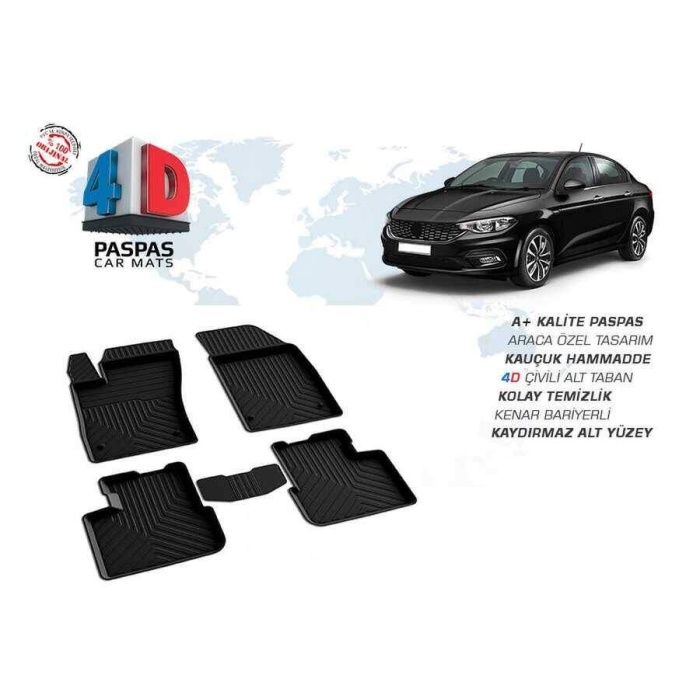 Fiat Egea 4D Havuzlu Paspas Siyah 2015 ve Sonrası
