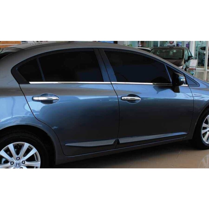 Honda Civic FB7 Krom Cam Çıtası 6 Parça 2012-2016 Arası