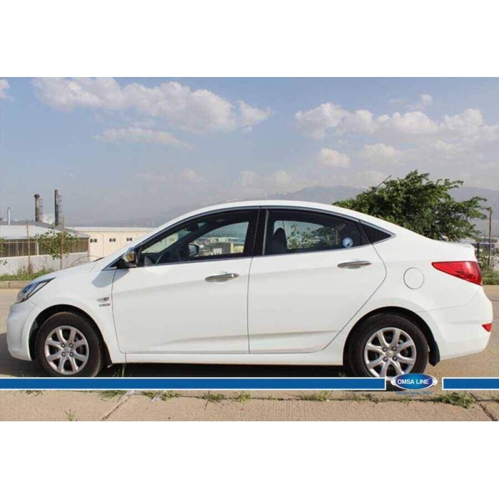 Hyundai Accent Blue Krom Cam Çerçevesi 14 Parça 2011 ve Sonrası