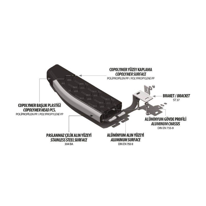 Hyundai Tucson Blackline Yan Basamak Krom 2004-2009 Arası