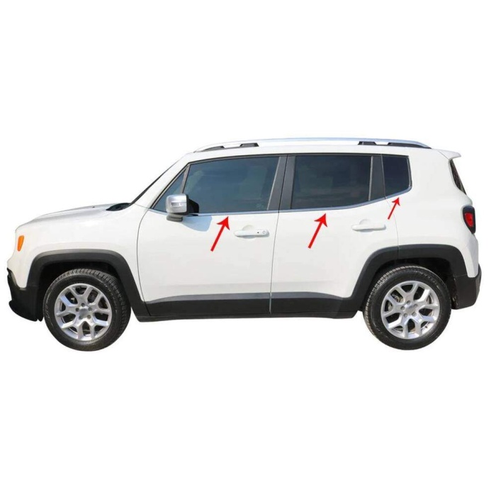 Jeep Renegade Siyah Krom Cam Çıtası 6 Parça 2014 ve Sonrası