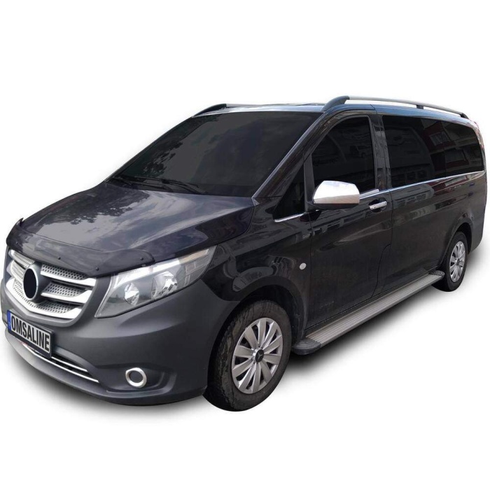 Mercedes Vito/W447 Krom Cam Alt Çıtaları 8 Parça Tek Sürgülü (L2: Orta Şase) 2014 ve Sonrası
