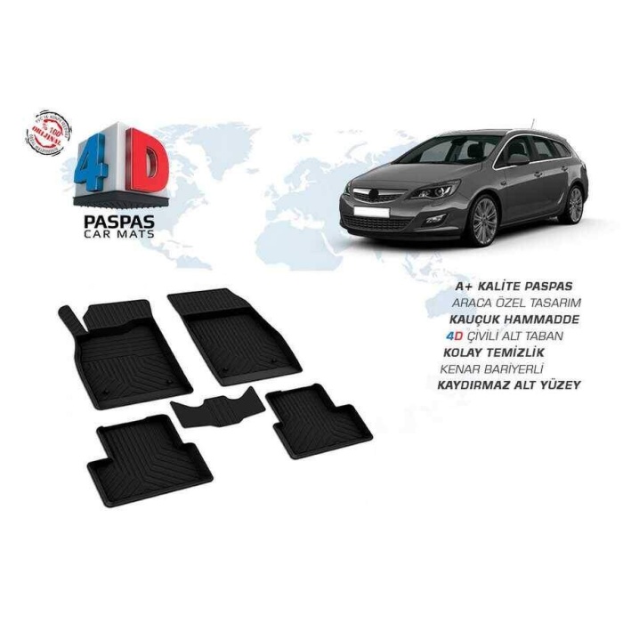 Opel Astra J 4D Havuzlu Paspas Siyah 2009 ve Sonrası