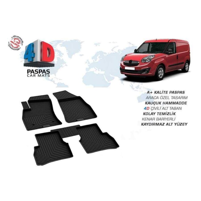 Opel Combo D 4D Havuzlu Paspas Siyah 2010-2018 Arası