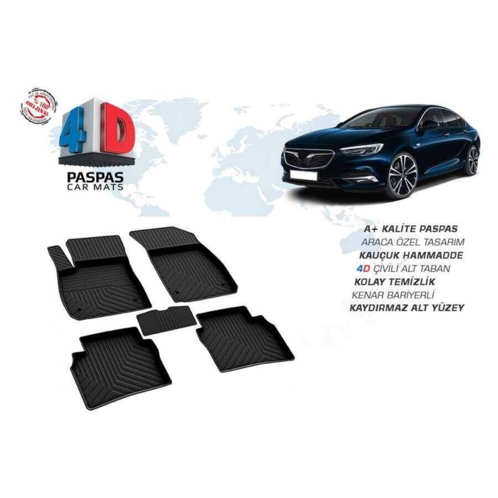 Opel İnsignia Grand Sport 4D Havuzlu Paspas Siyah 2017 ve Sonrası