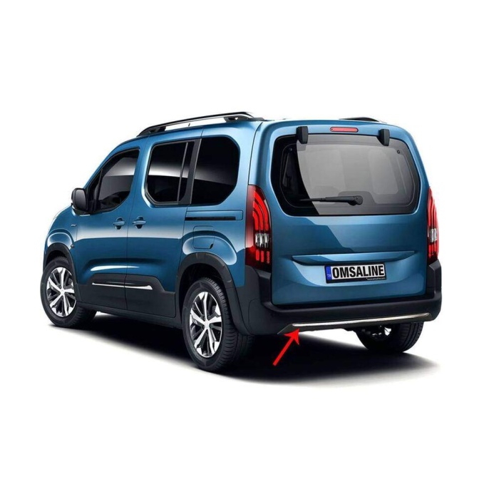 Peugeot Rifter Krom Arka Tampon Difüzör Çıtası 2019 ve Sonrası
