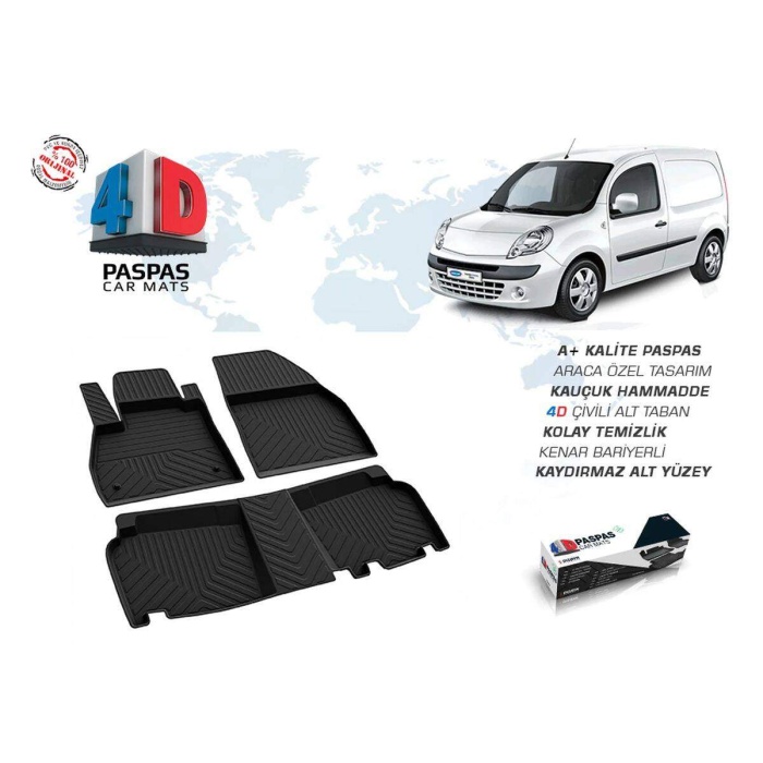 Renault Kangoo 2 4D Havuzlu Paspas Siyah 2008 ve Sonrası