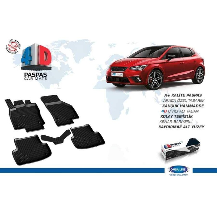 Seat Leon 5F 4D Havuzlu Paspas Siyah 2013 ve Sonrası