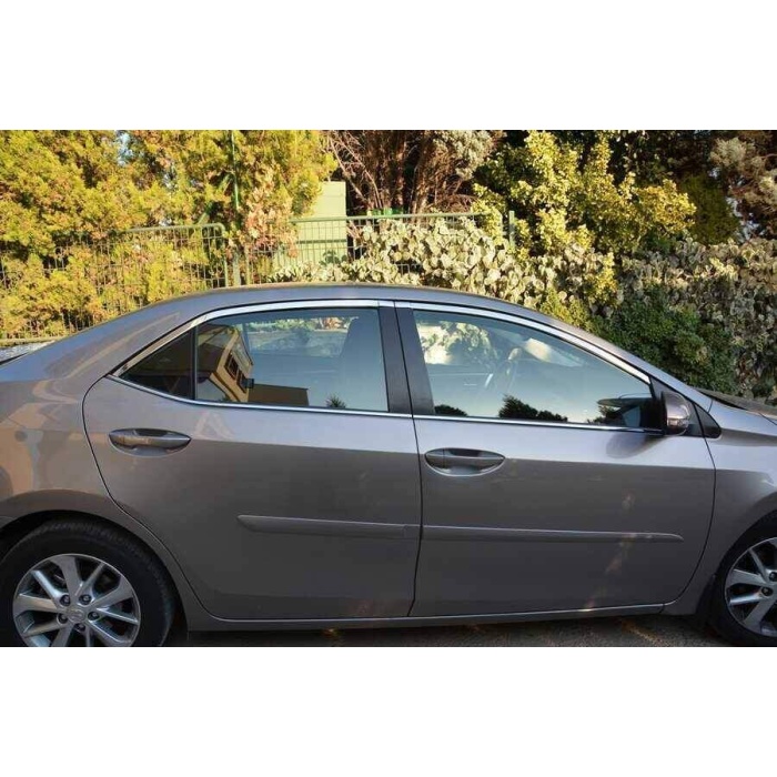 Toyota Corolla Krom Üst Cam Çerçevesi 4 Parça 2013-2019 Arası