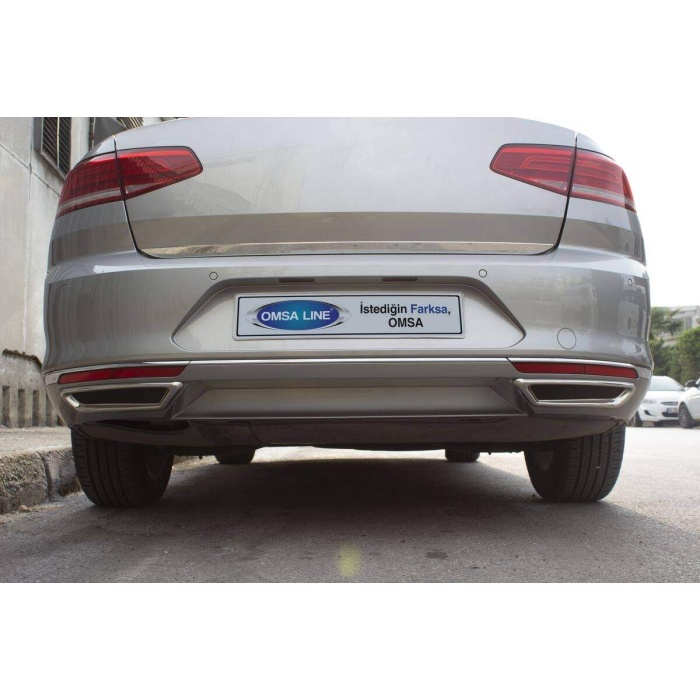 VW Passat B8 Krom R Line Difüzör Egzoz Çerçevesi 2015-2019 Arası