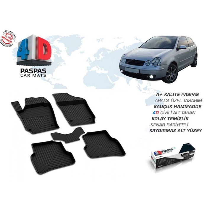 VW Polo 4D Havuzlu Paspas Siyah 1999-2005 Arası