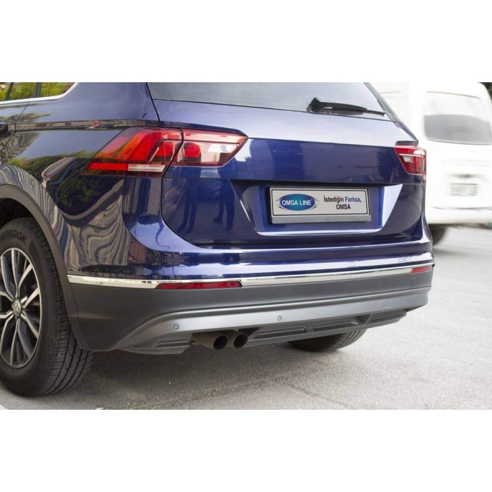 VW Tiguan Krom Arka Tampon Çıtaları 3 Parça 2016-2020 Arası