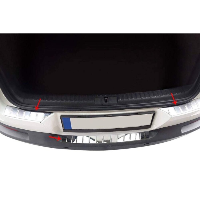 VW Tiguan Krom Arka Tampon Eşiği 3 Parça Taşlı 2007-2015 Arası