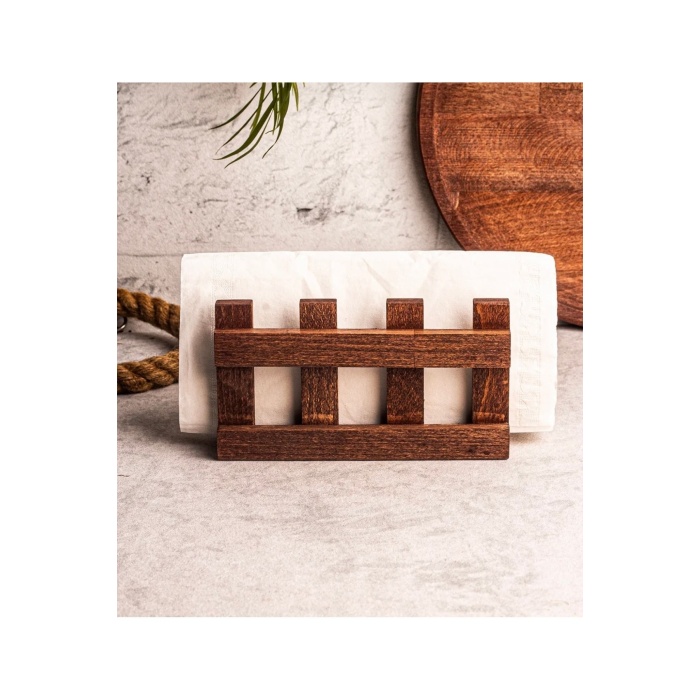 Hand Made Peçetelik Doğal Ahşap Ceviz Rengi