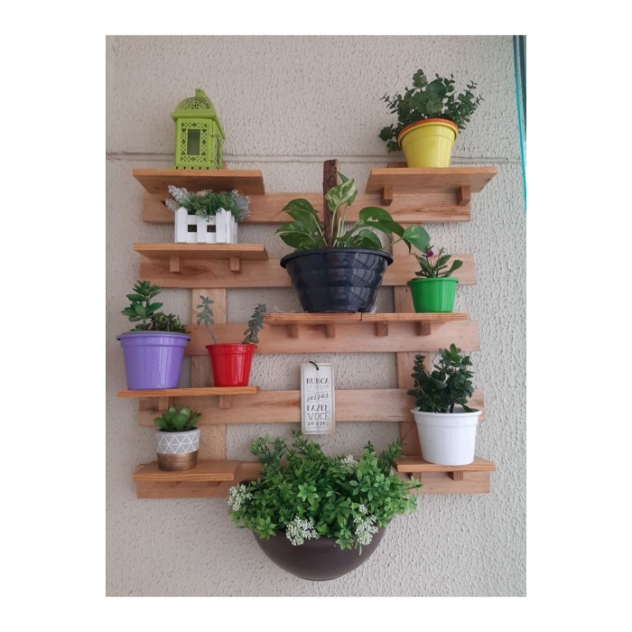Saksılık Çiçeklik Duvar Tipi Raf 60x50x8 Cm Dekoratif