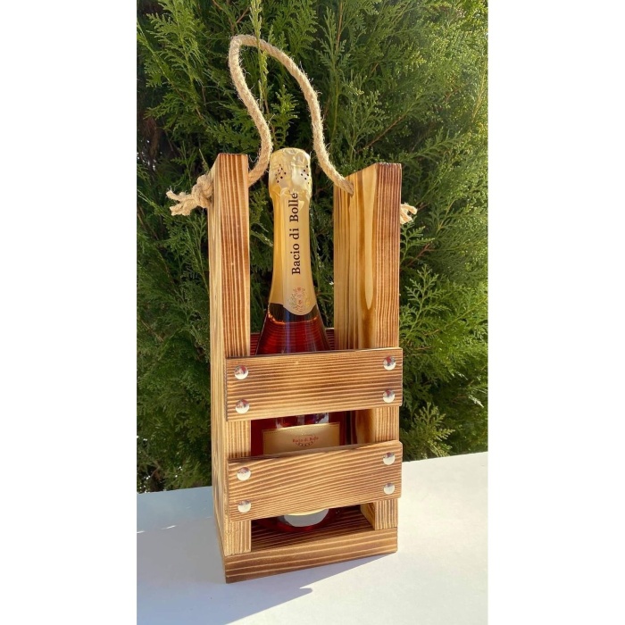 Ahşap Mini Şaraplık 40x30 cm 4 Kadehlik