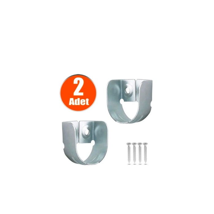 Askı Flanşı 2 Delikli 2 Adet Dolap Elbise Askı Aparatı