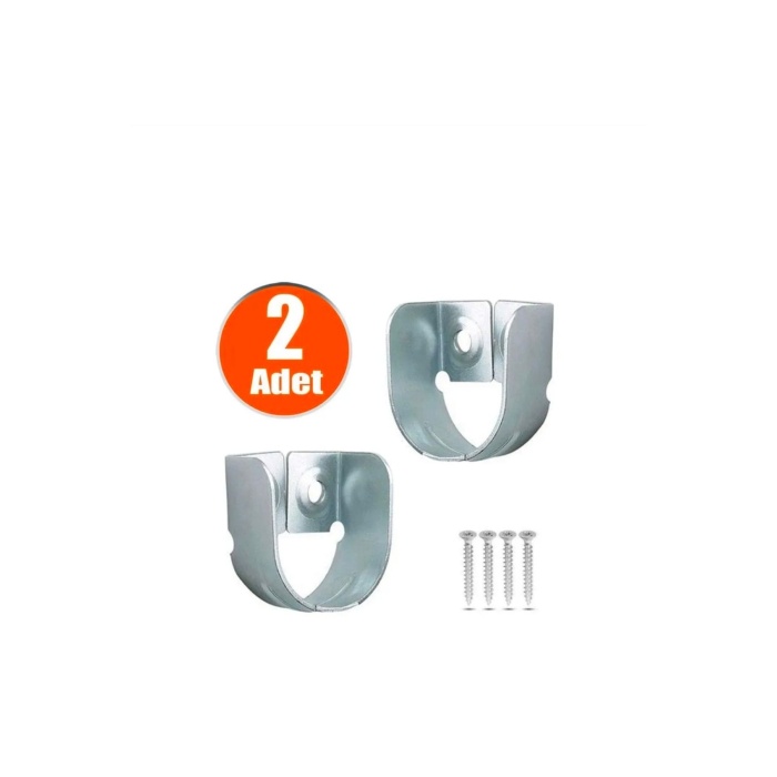 Askı Flanşı 2 Delikli 2 Adet Dolap Elbise Askı Aparatı