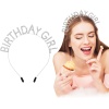 Kristal Taşlı Gümüş Birthday Girl Yazılı Doğum Günü Parti Tacı 19x11 cm (K0)