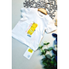 %100 Pamuk Yazlık Bebek T-Shirt Beyaz Artist Baskılı Çocuk Yarım Kollu T-Shirt