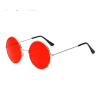 Yuvarlak Cam John Lennon Tarzı Gümüş Çerçeveli Kırmızı Gözlük (K0)