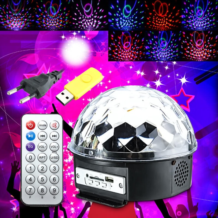 Küre Disko Topu Müzik Çalar Renkli Lazer Işıklı Bluetooth